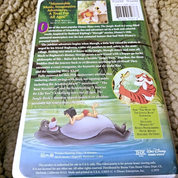 The Jungle Book (1997 VHS) Walt Disney Masterpiece - Picture 2 of 7